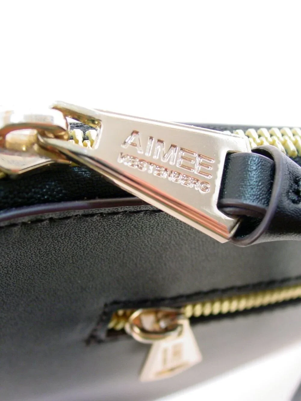 AIMEE KESTENBERG Sicily $128 Black Leather Zip Organizer Clutch Pouch - Picture 8 of 8